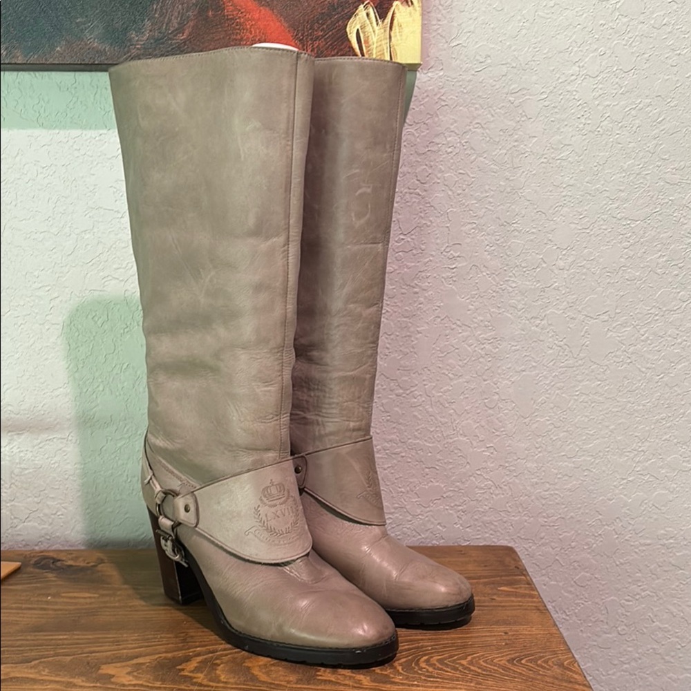 Lauren Ralph Lauren Gray Heeled Boots